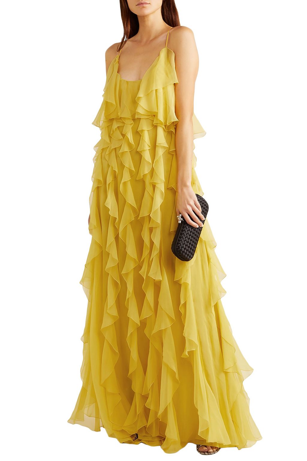VALENTINO GARAVANI Open-back ruffled silk-organza gown