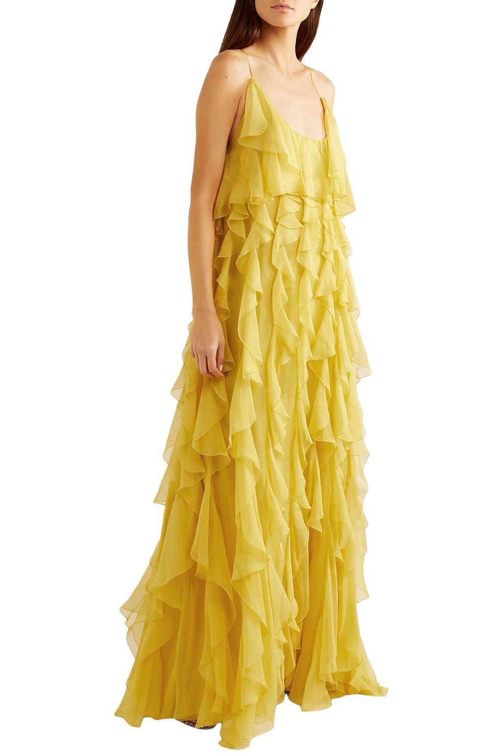 VALENTINO GARAVANI Open-back ruffled silk-organza gown