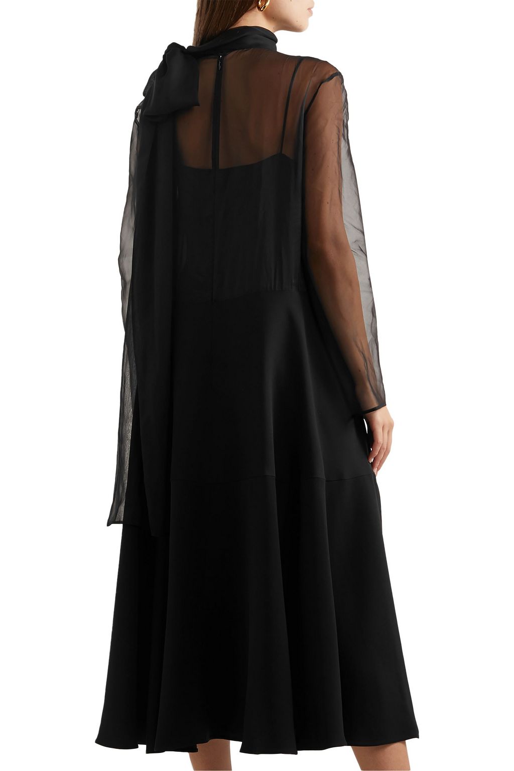 VALENTINO GARAVANI Pussy-bow silk-organza and satin gown