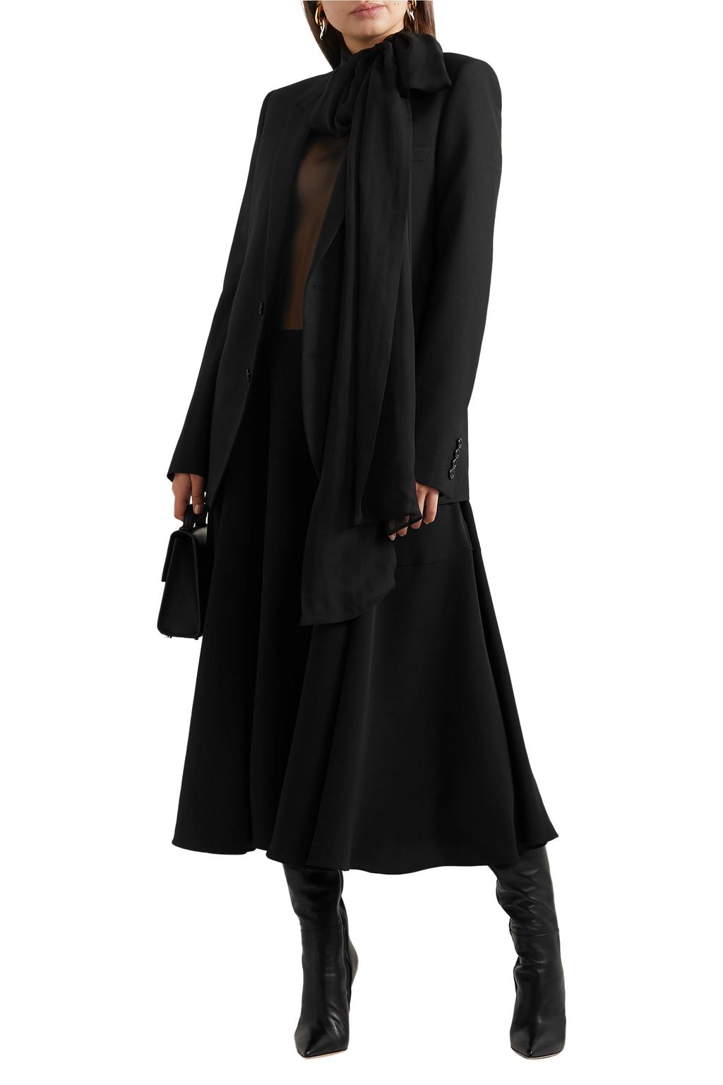 VALENTINO GARAVANI Pussy-bow silk-organza and satin gown