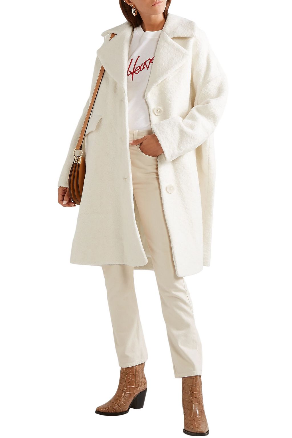 GANNI Wool-blend bouclé coat