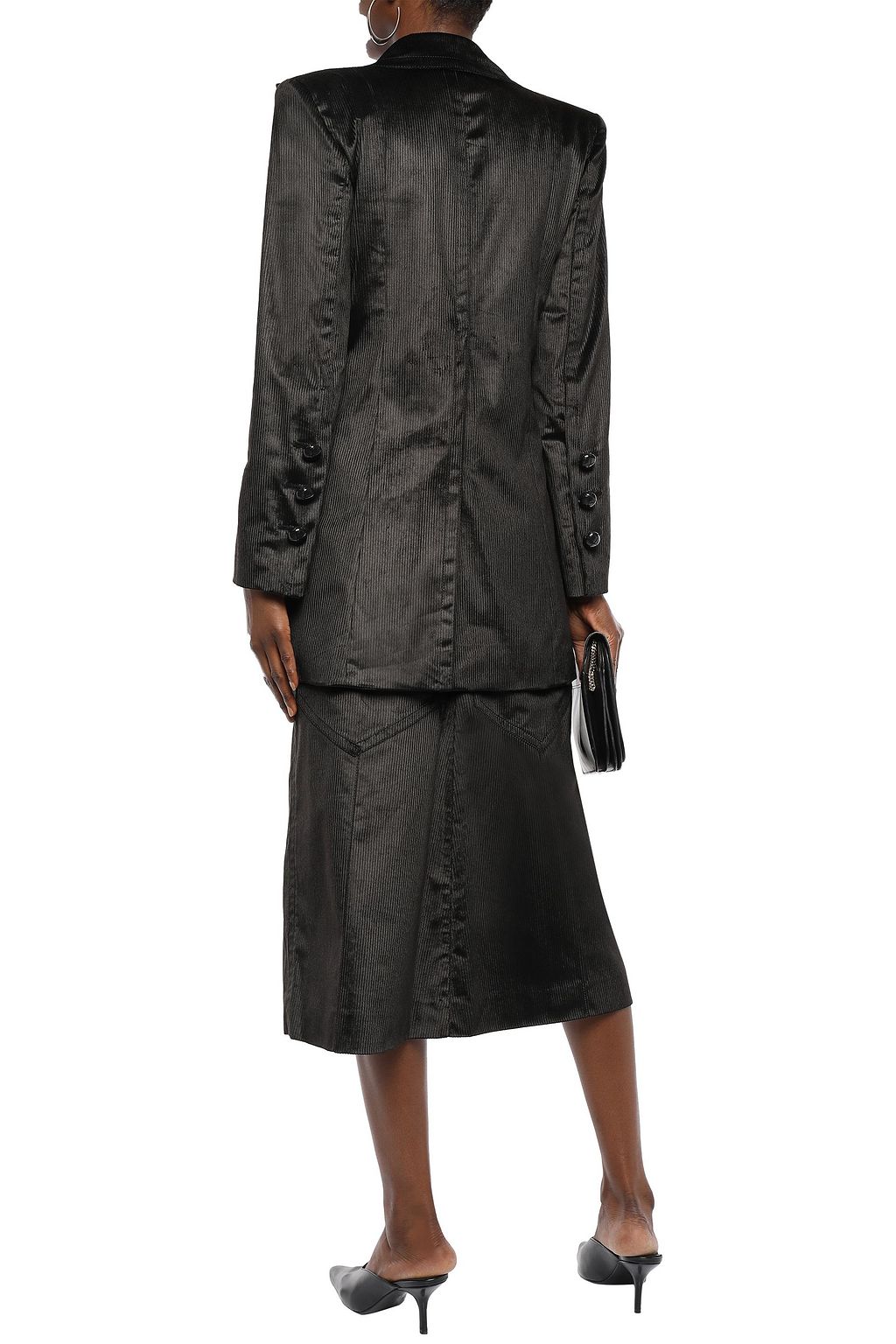 NINA RICCI Cotton-blend corduroy midi skirt