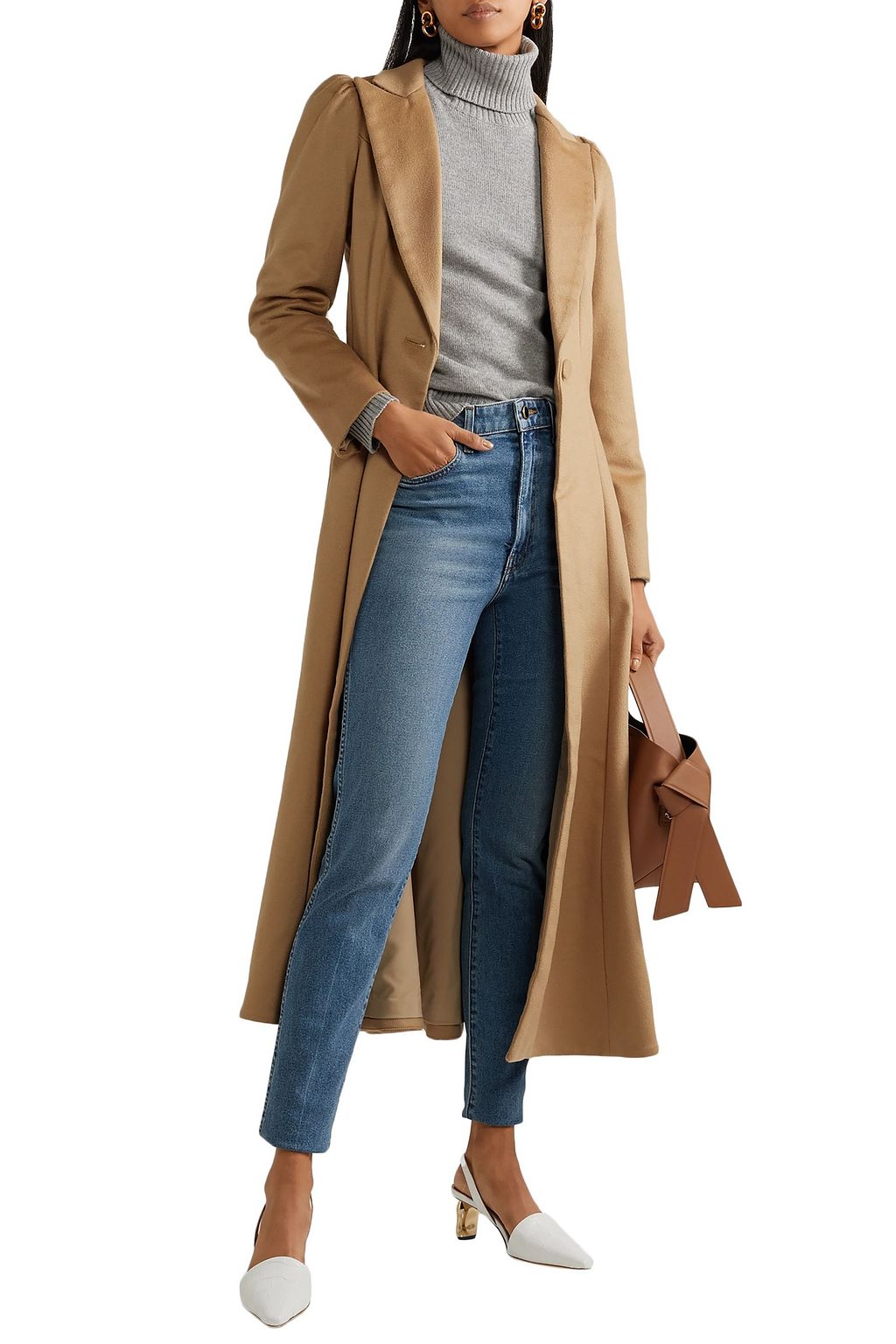 CO Brushed wool-felt coat