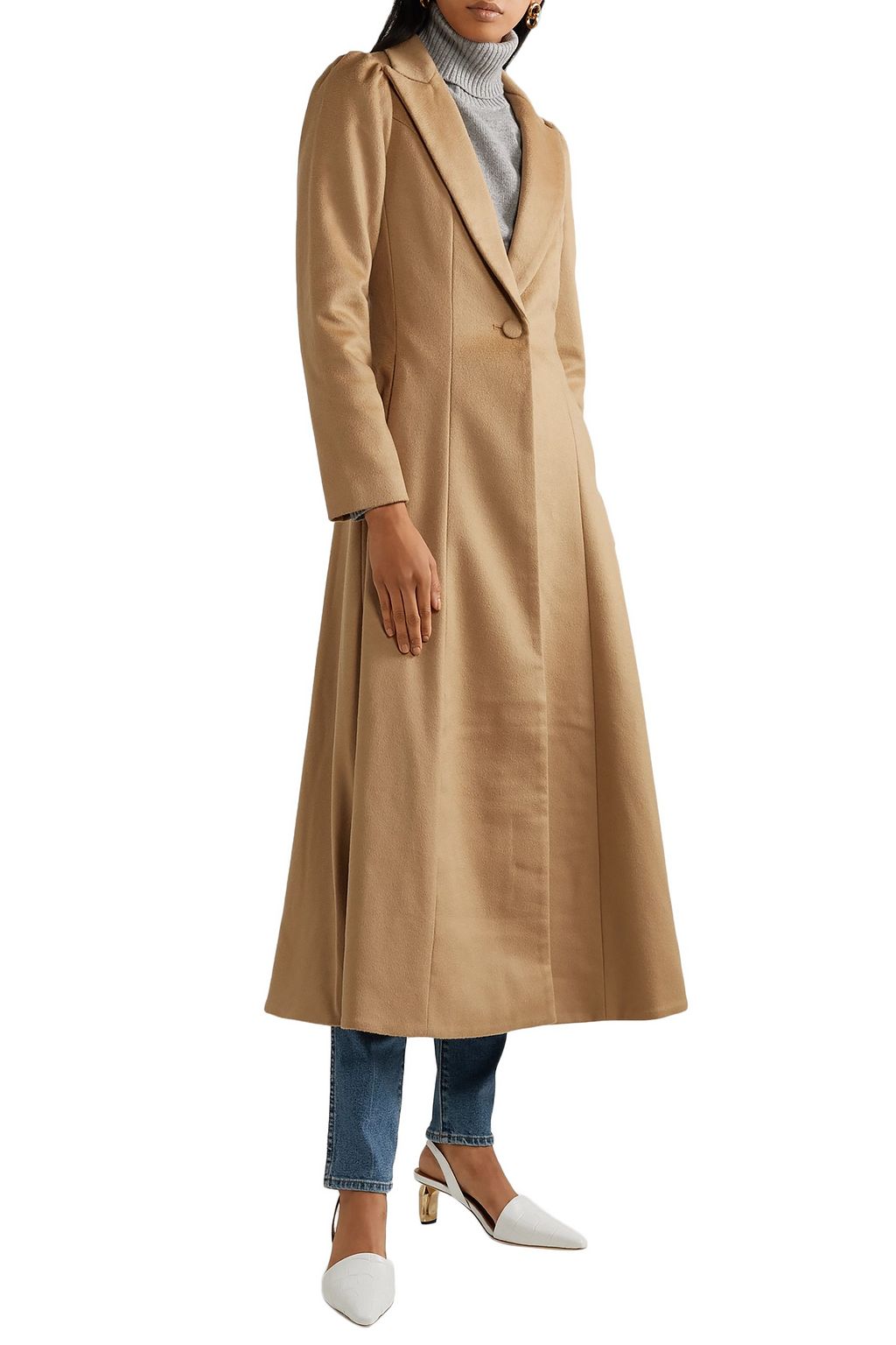 CO Brushed wool-felt coat