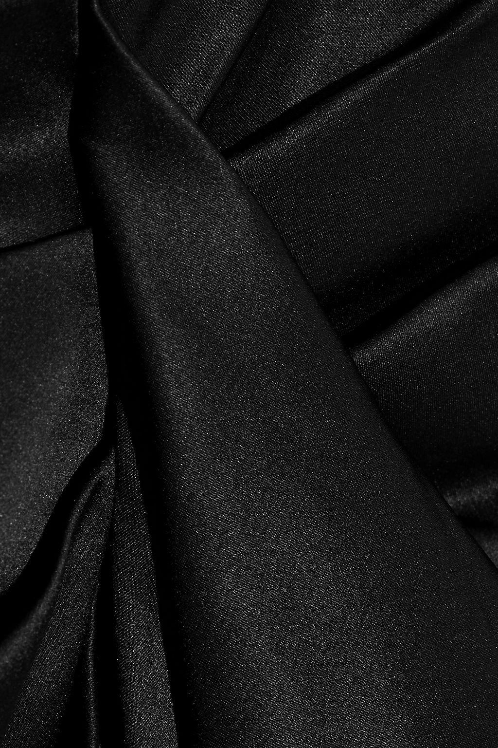 HANEY Lilly ruffled crepe-paneled silk-satin mini dress