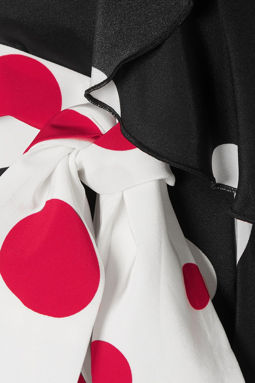 RACIL Ruffled polka-dot silk crepe de chine maxi wrap dress