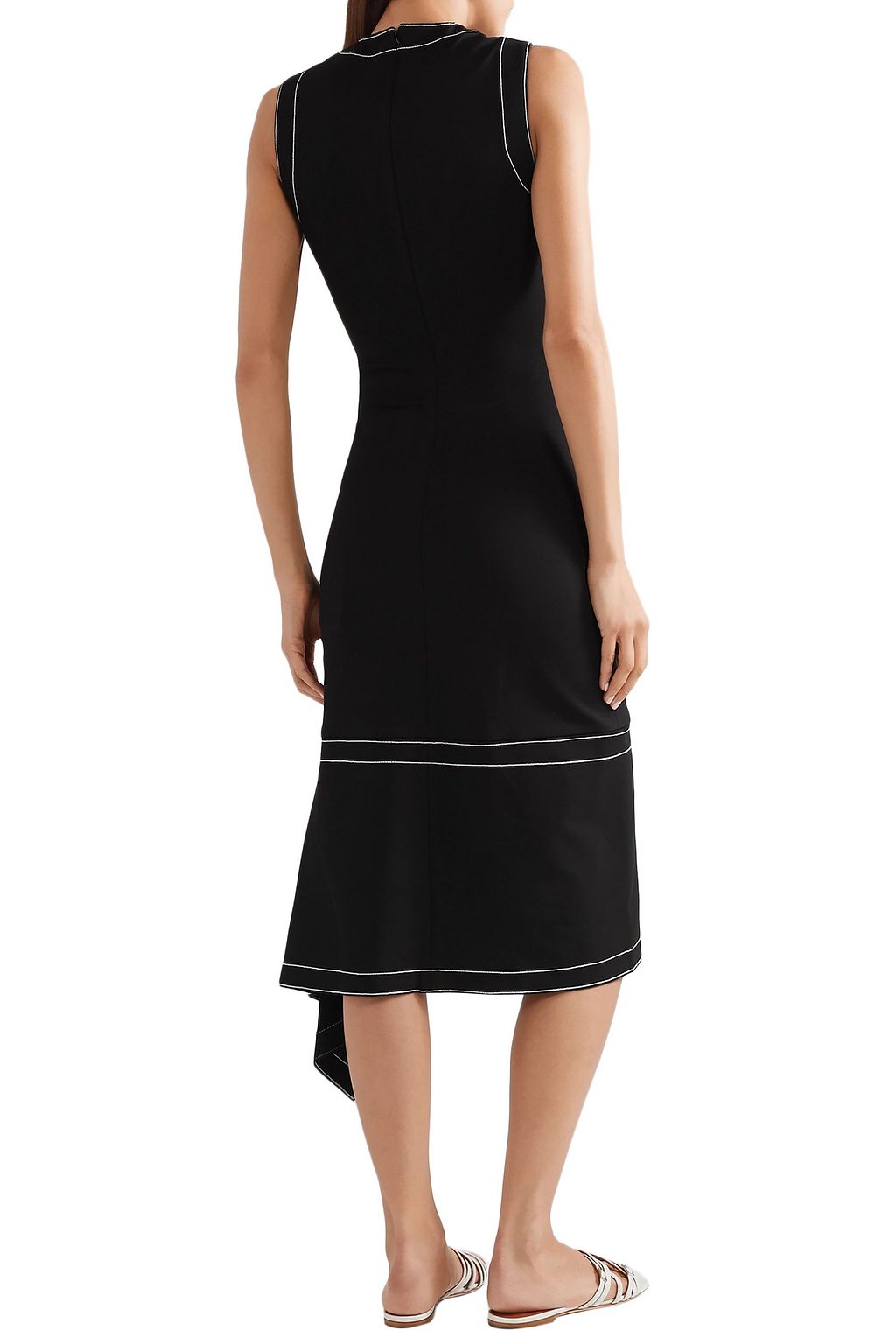 ROSETTA GETTY Draped stretch-crepe midi dress