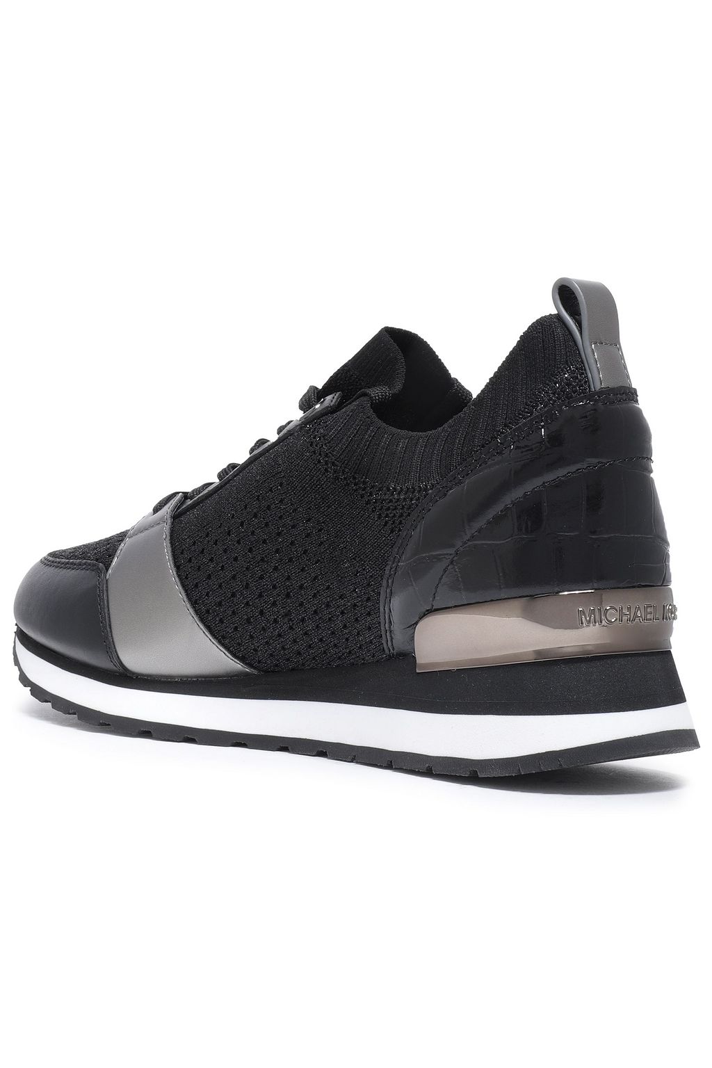 MICHAEL MICHAEL KORS Billie leather-trimmed stretch-knit sneakers