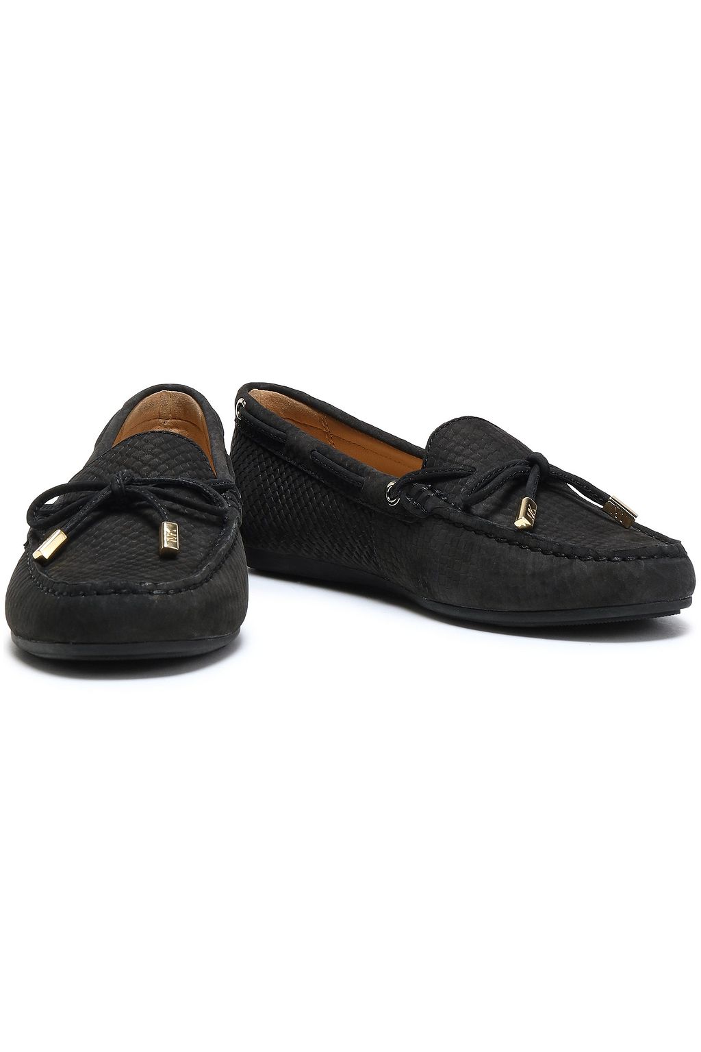 MICHAEL MICHAEL KORS Snake-effect nubuck moccasins