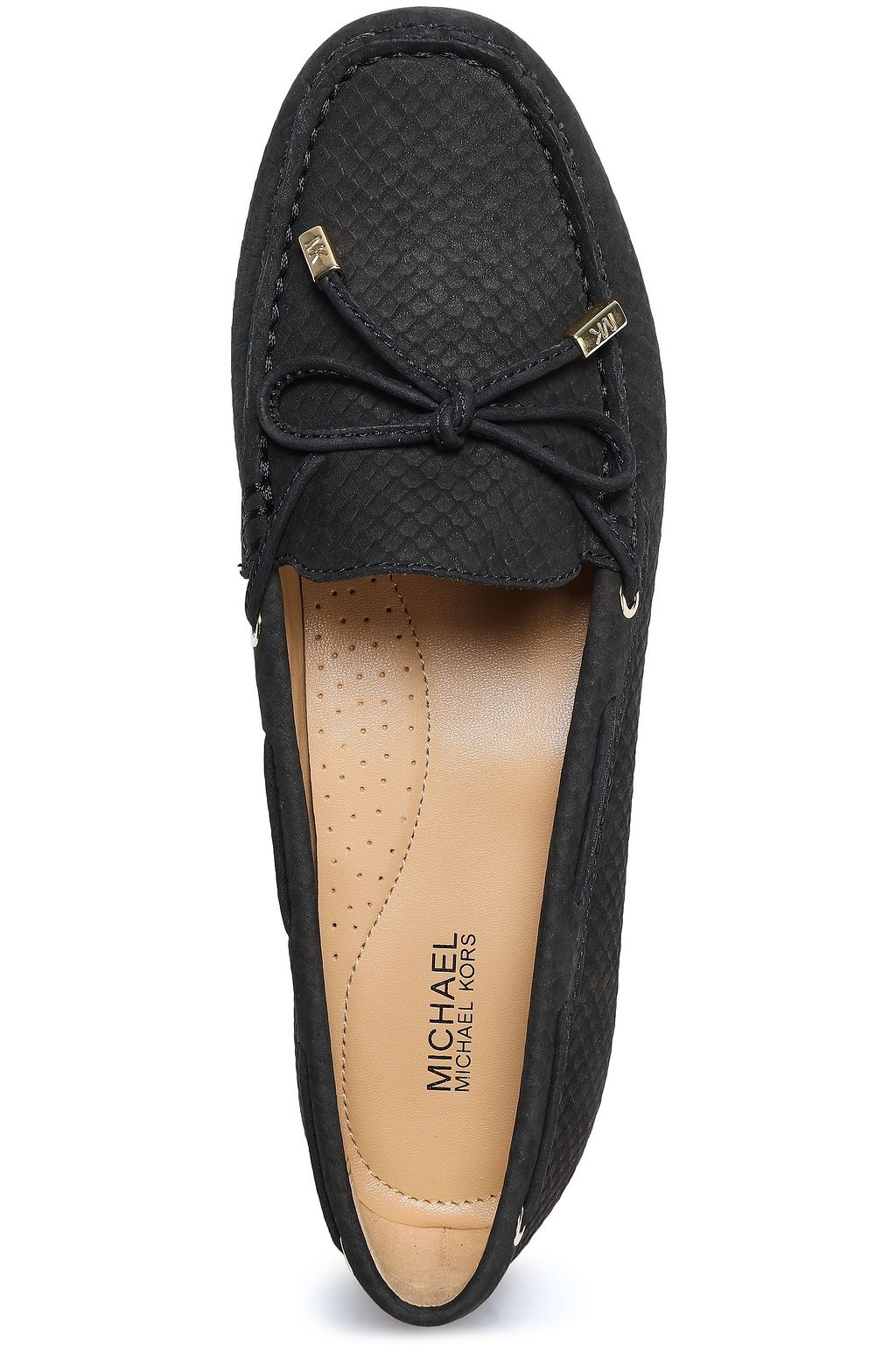 MICHAEL MICHAEL KORS Snake-effect nubuck moccasins