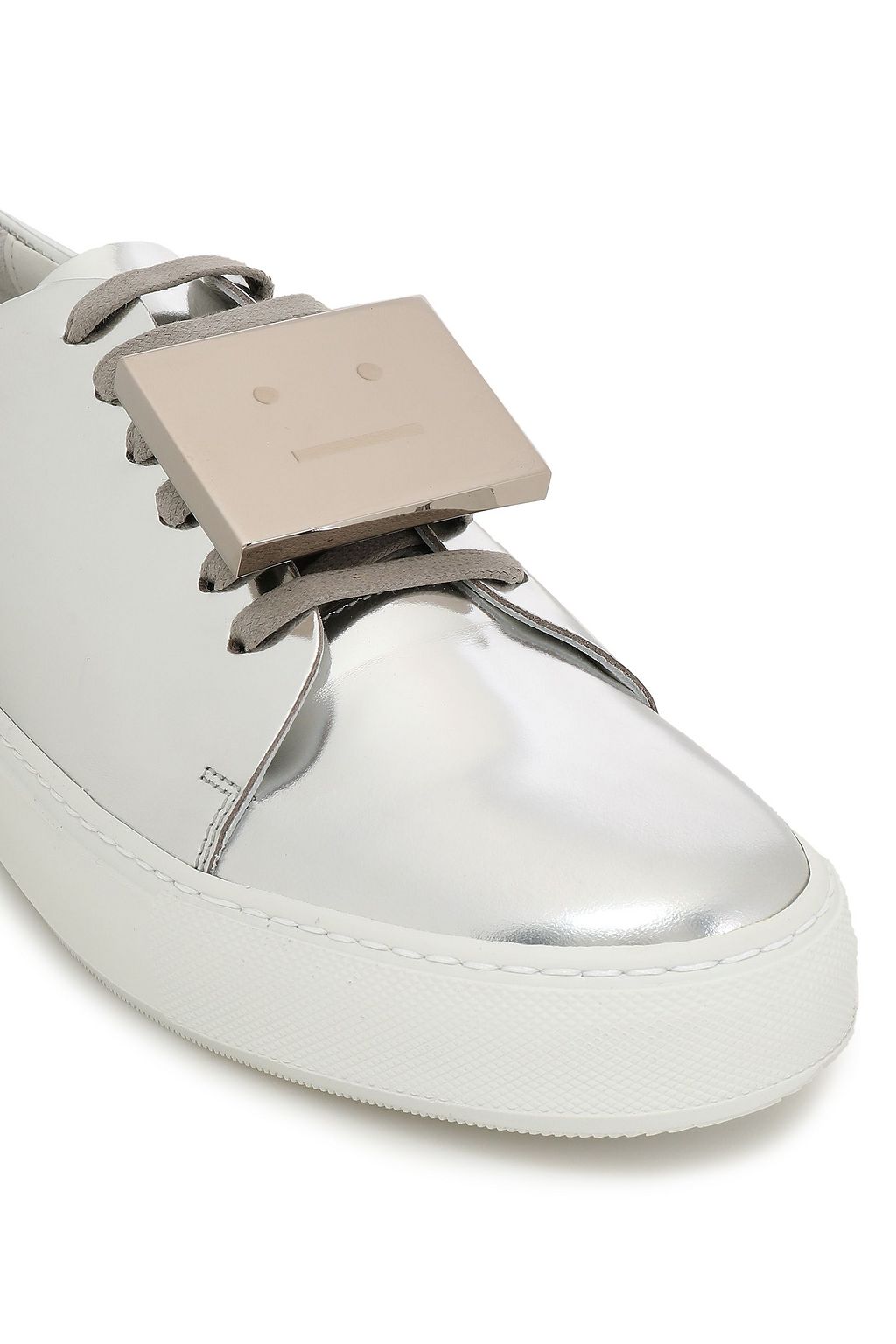 ACNE STUDIOS Embellished mirrored-leather sneakers