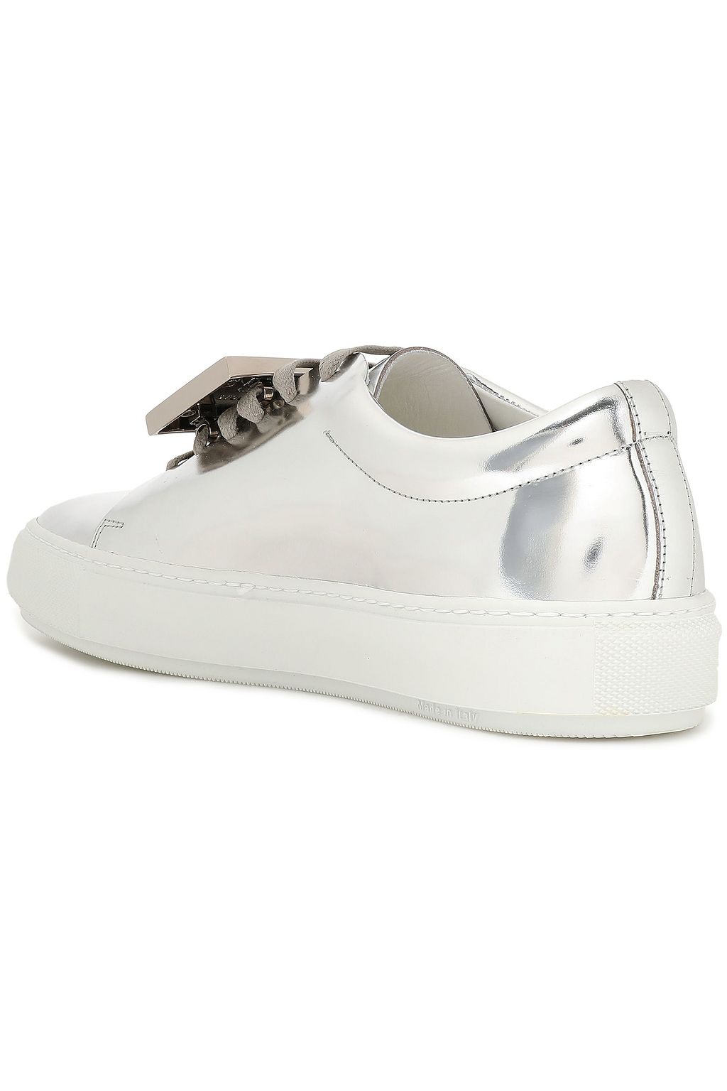 ACNE STUDIOS Embellished mirrored-leather sneakers