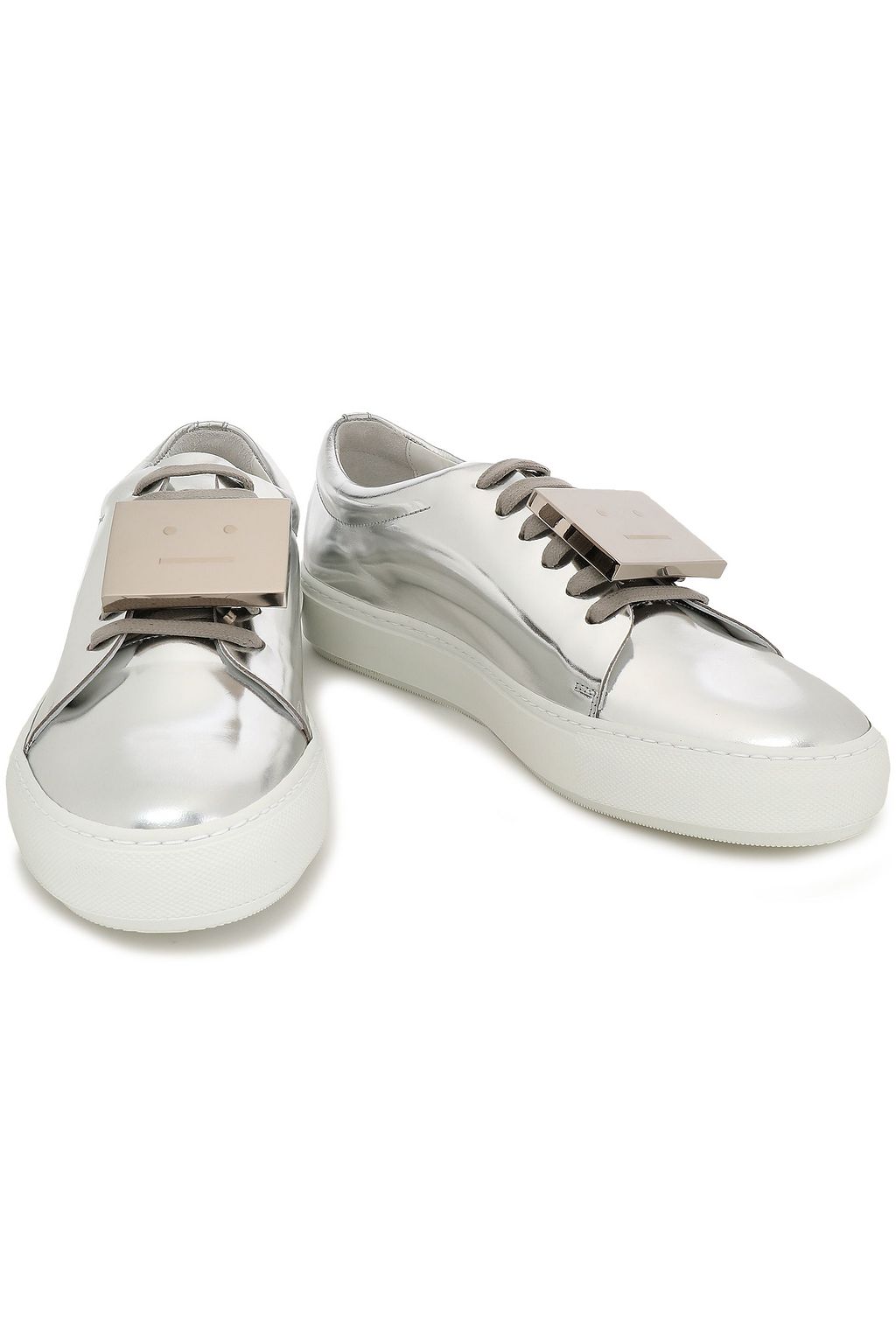 ACNE STUDIOS Embellished mirrored-leather sneakers