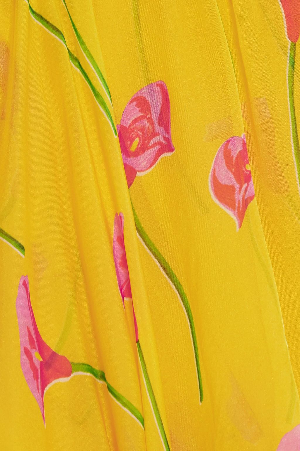 CAROLINE CONSTAS Adelle asymmetric ruffled floral-print silk-chiffon skirt