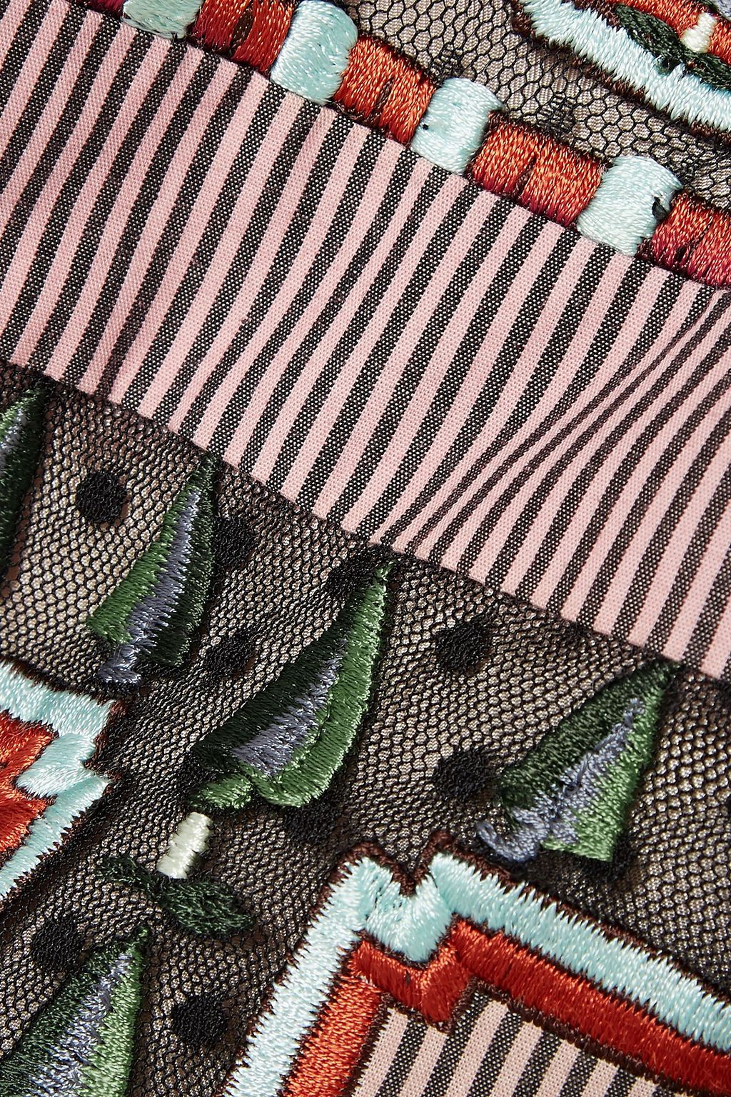 TEMPERLEY LONDON Bourgeois silk chiffon-paneled embroidered point d'esprit mini dress