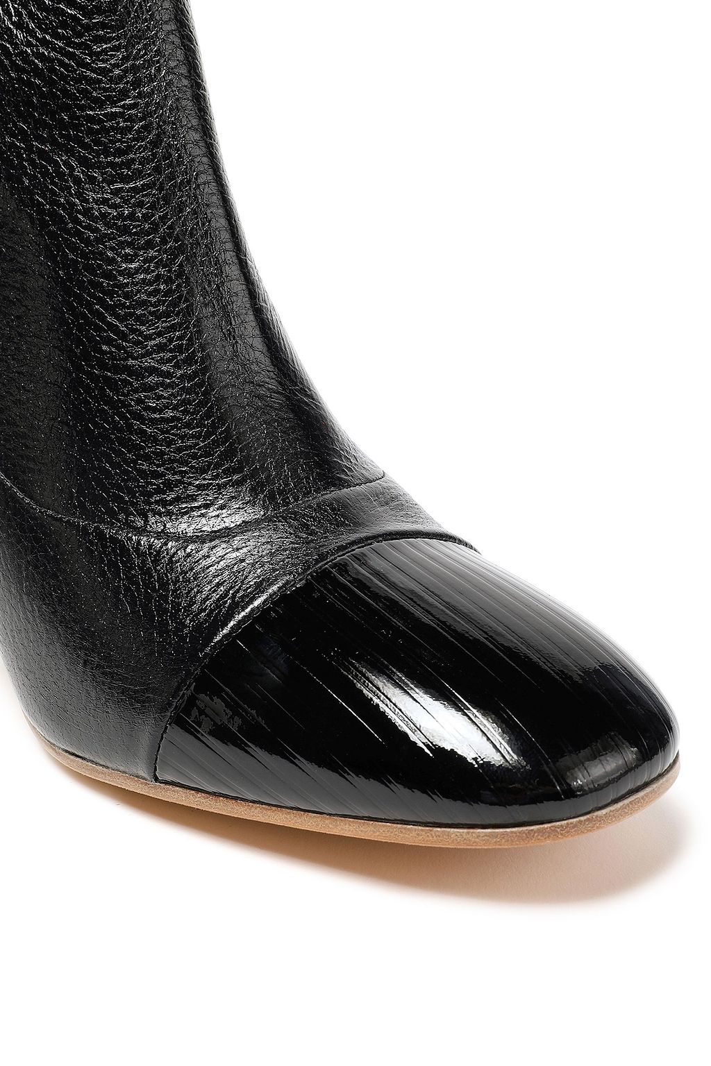 PROENZA SCHOULER Lace-up patent and textured-leather ankle boots