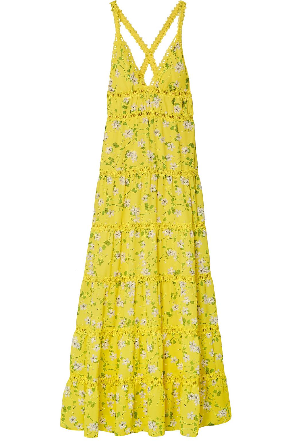 yellow crochet maxi dress