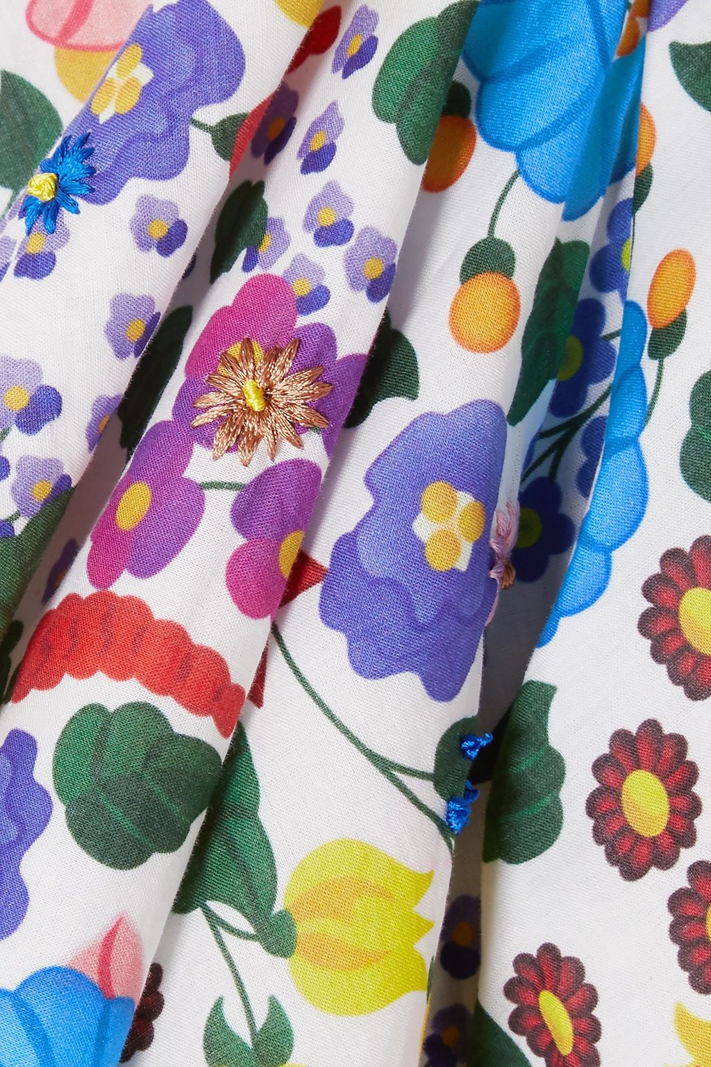 ALL THINGS MOCHI Flora layered floral-print cotton-voile and chiffon maxi dress