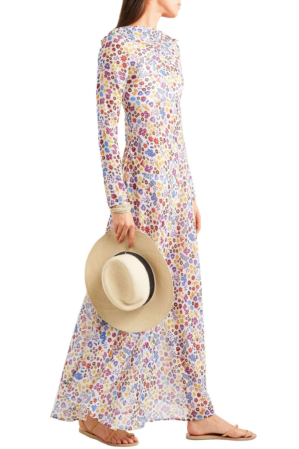 ALL THINGS MOCHI Flora layered floral-print cotton-voile and chiffon maxi dress