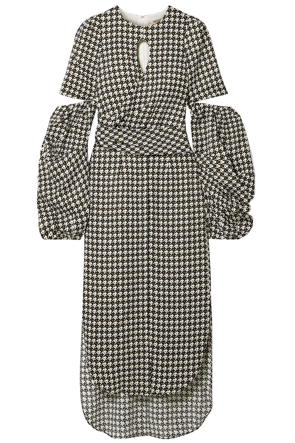 houndstooth wrap dress