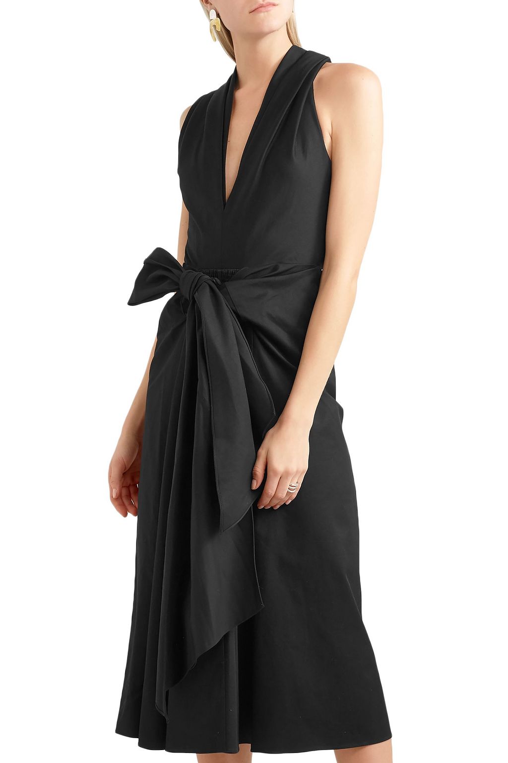 TOME Bow-embellished cotton-blend faille dress