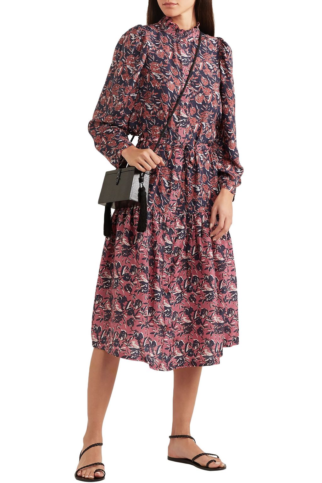 APIECE APART Marijn Dunegrass printed silk-broadcloth midi dress