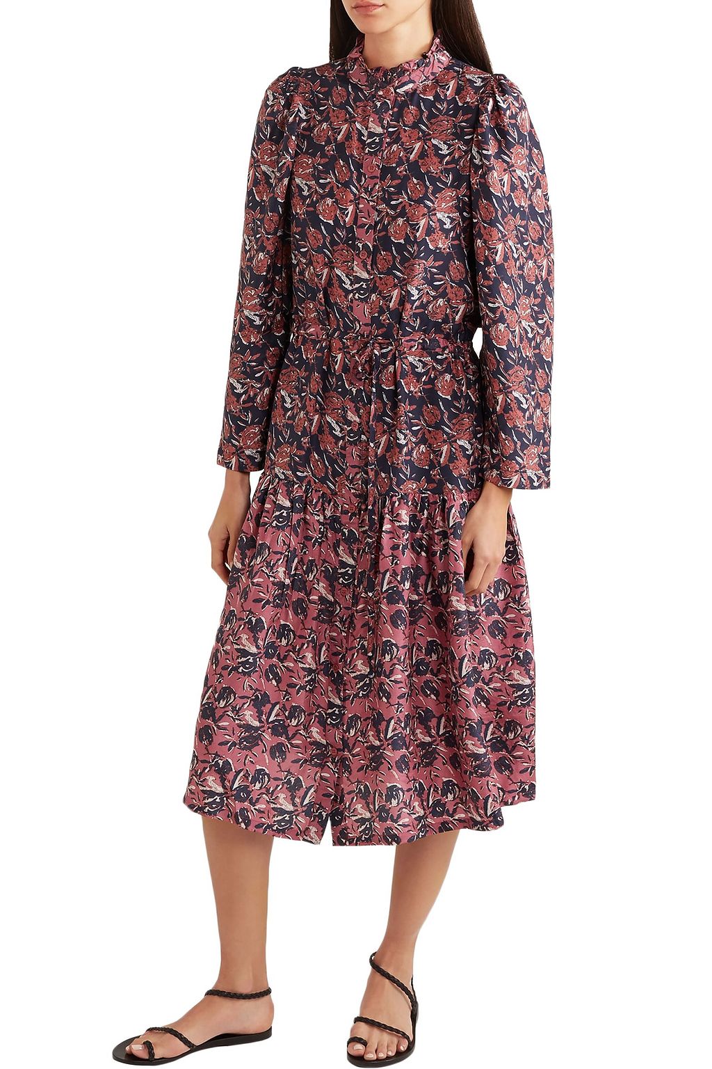 APIECE APART Marijn Dunegrass printed silk-broadcloth midi dress
