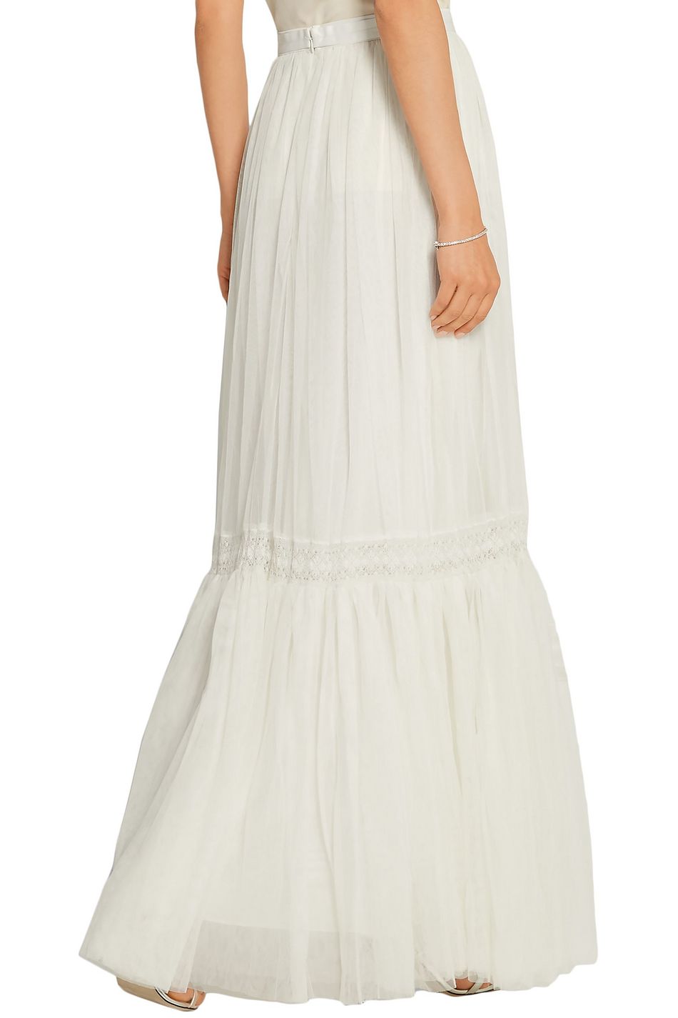tulle maxi skirt ivory