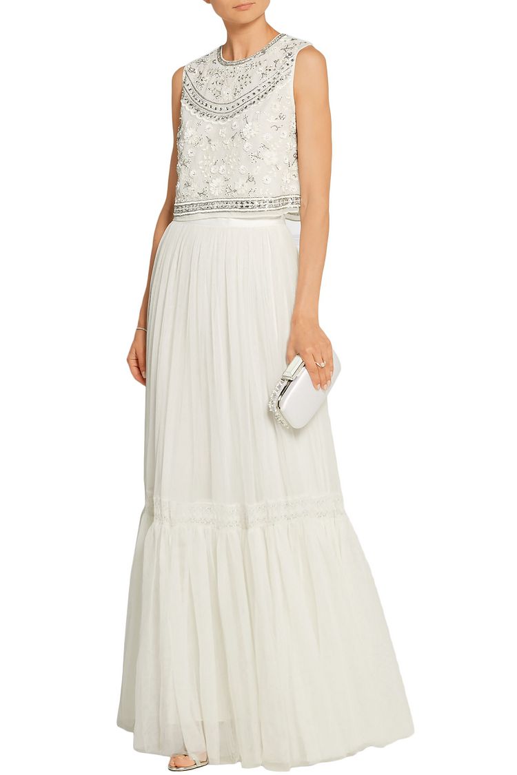 tulle maxi skirt ivory