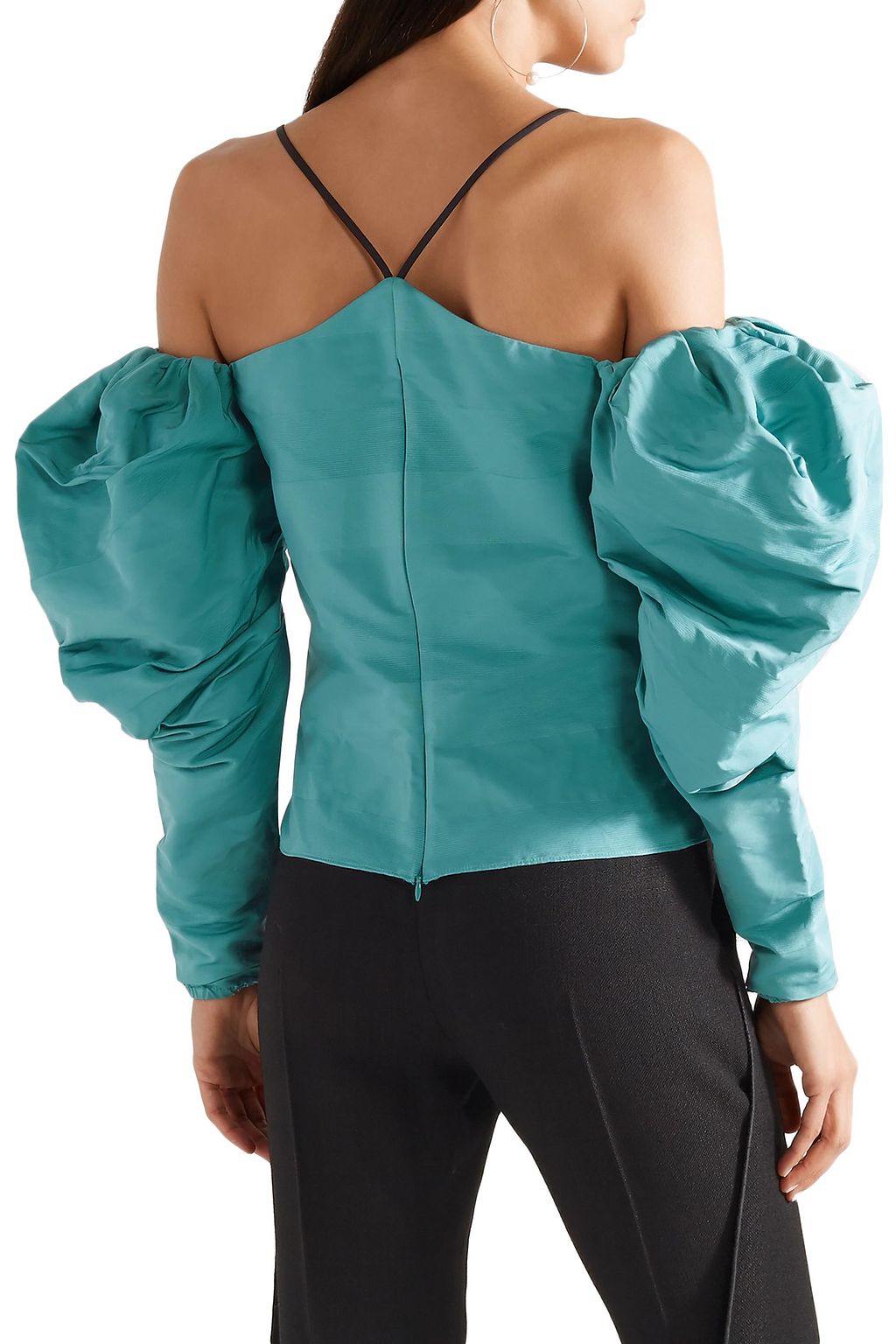 HELLESSY Lauren off-the-shoulder cotton-blend faille top