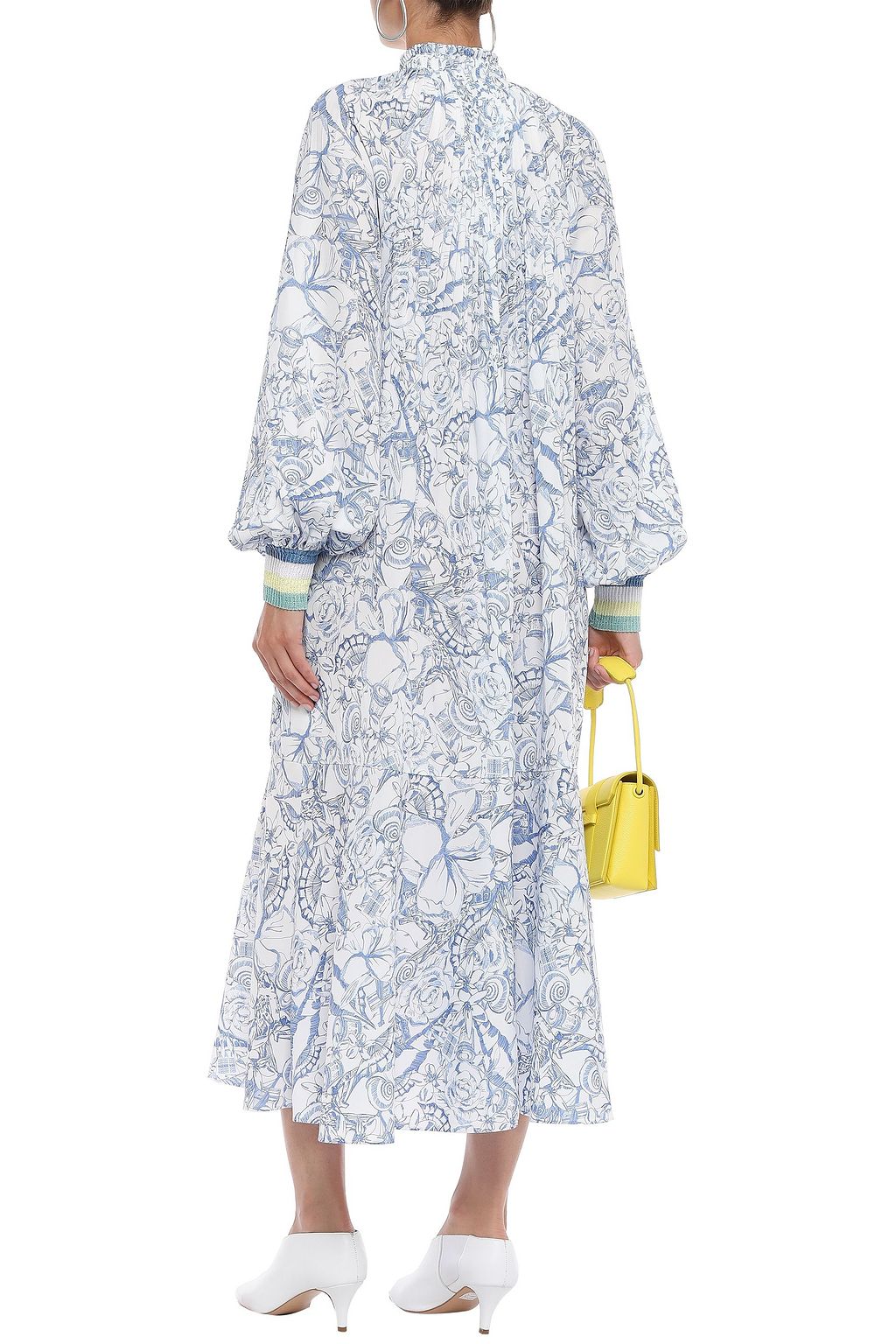 TIBI Edwardian floral-print crepe de chine midi dress