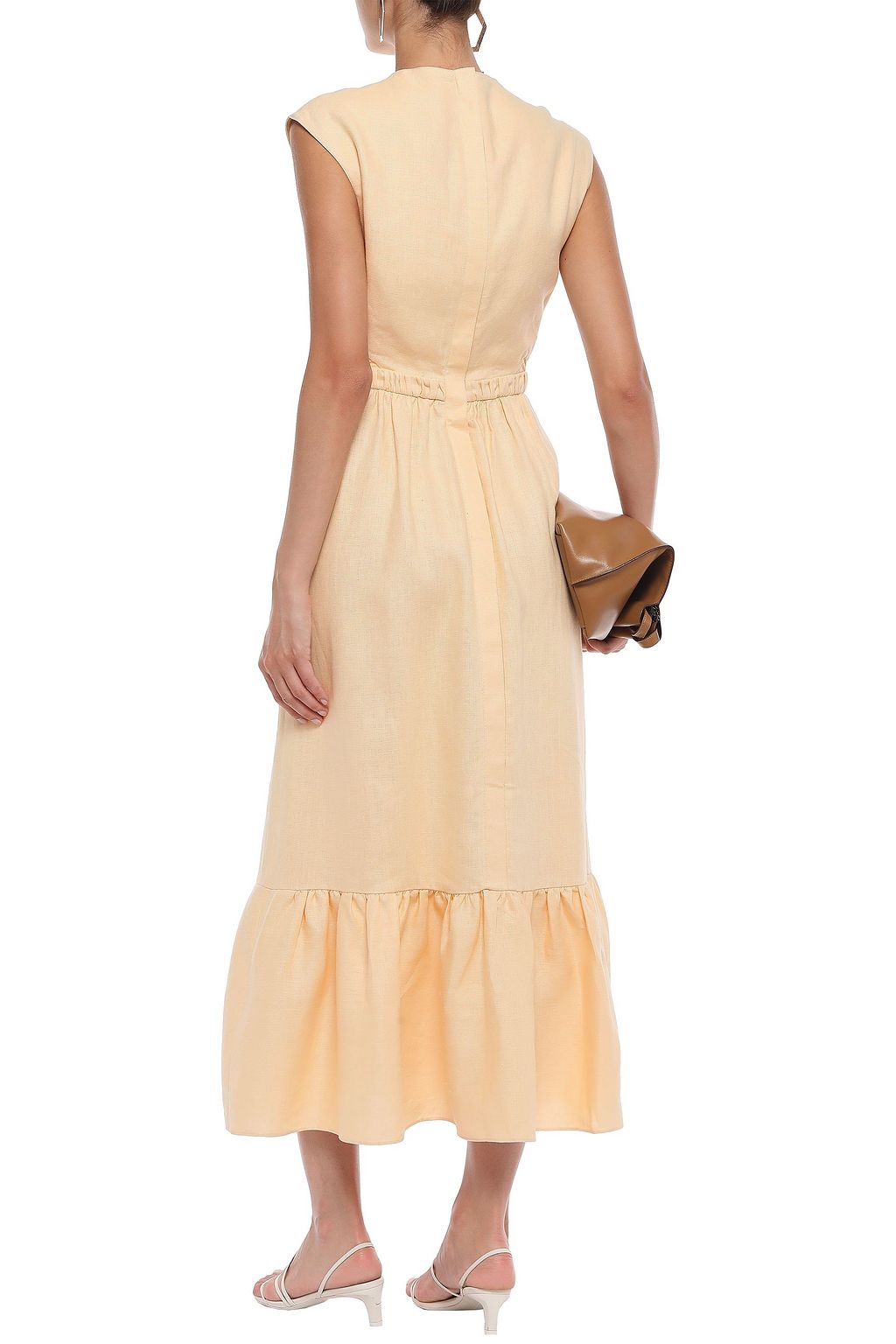 TIBI Cutout linen midi dress