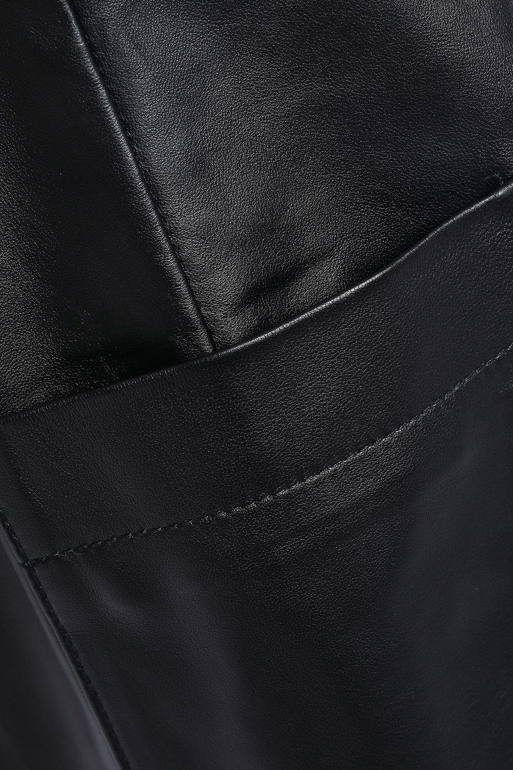 TIBI Leather midi skirt