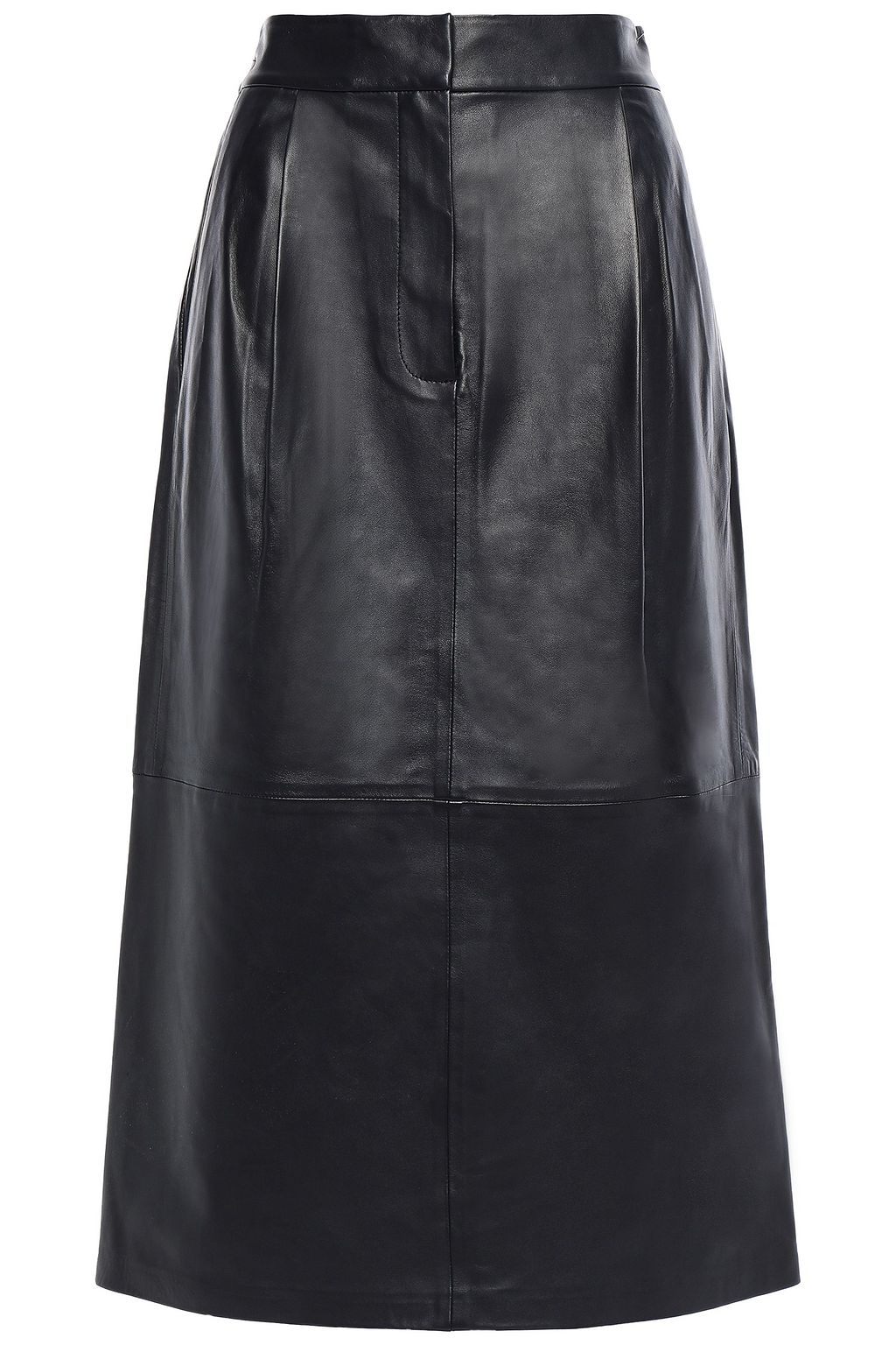 tibi leather midi skirt
