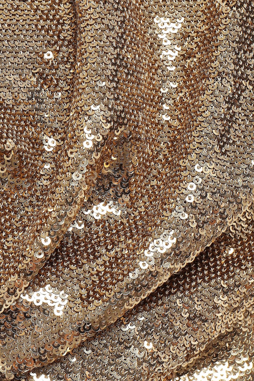 AINEA Open-back draped sequined woven dress