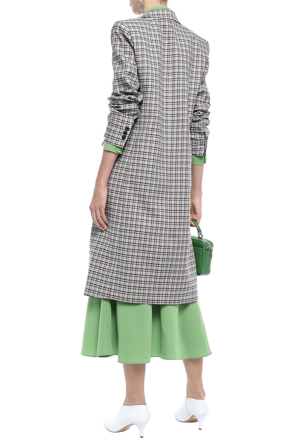 TIBI Zion checked cotton-blend coat