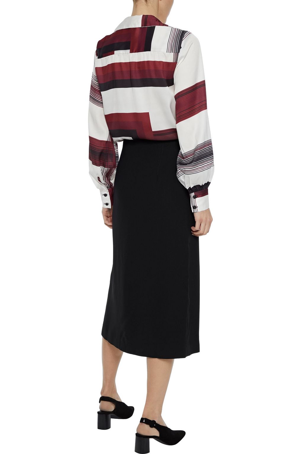 IRIS & INK Ethel pleated crepe midi skirt