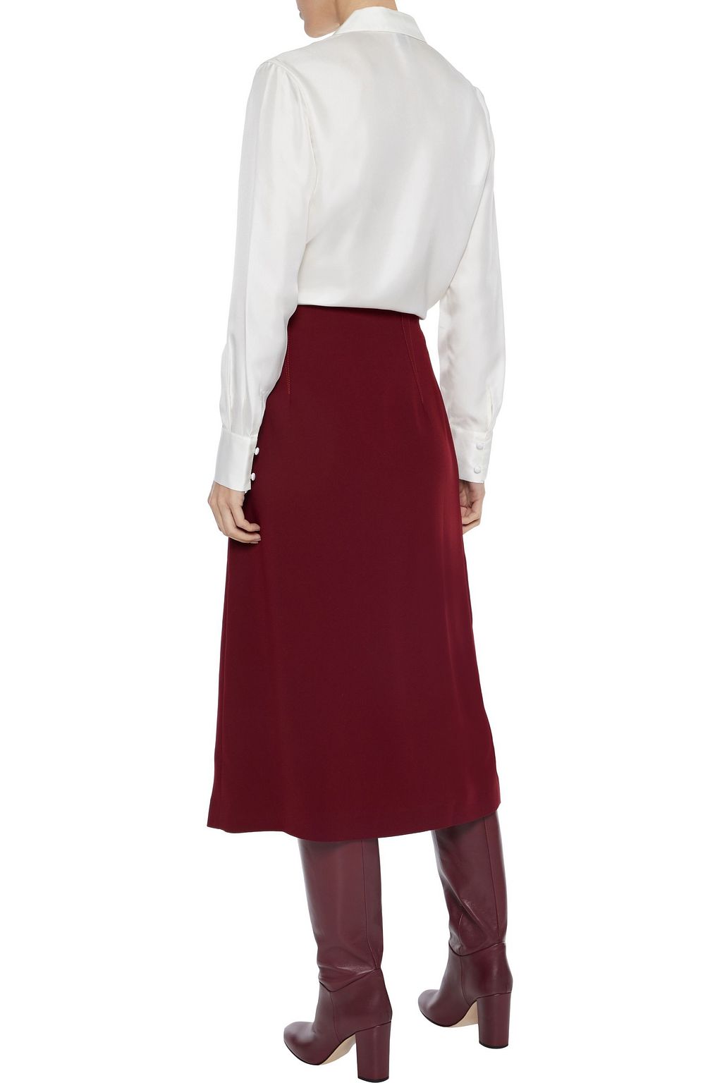 IRIS & INK Ethel pleated crepe midi skirt
