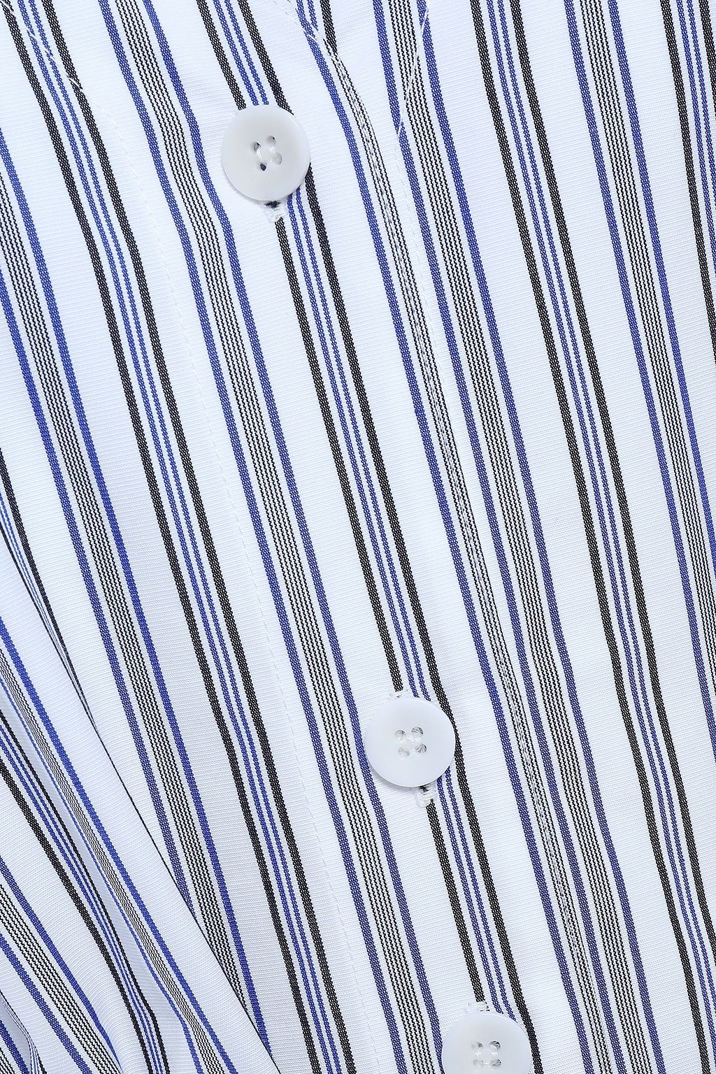 TIBI Liam tie-front striped cotton-poplin mini shirt dress