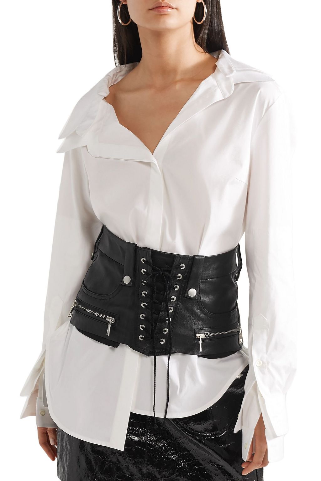 BEN TAVERNITI™ UNRAVEL PROJECT Lace-up leather waist belt