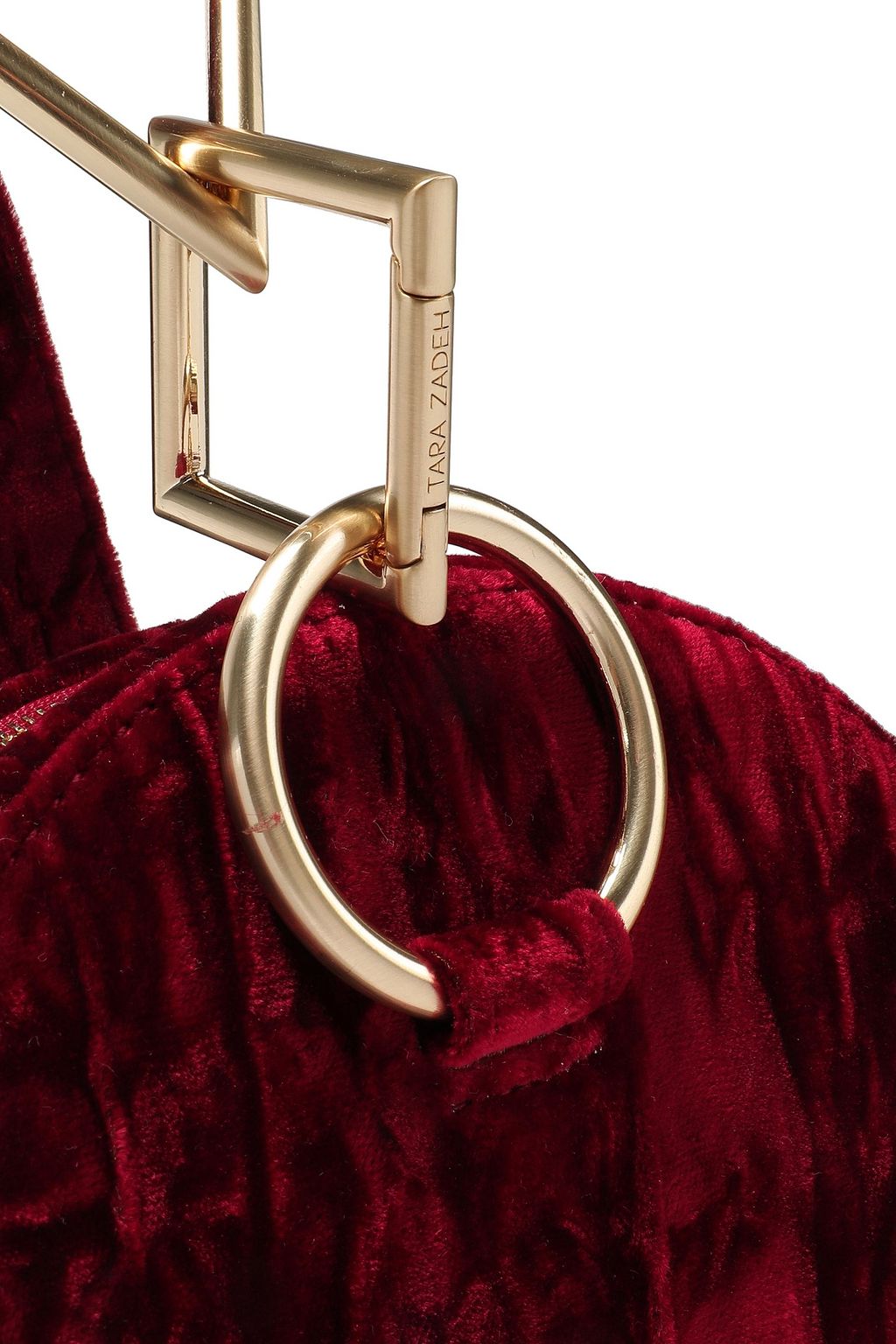 TARA ZADEH Azar crushed-velvet clutch