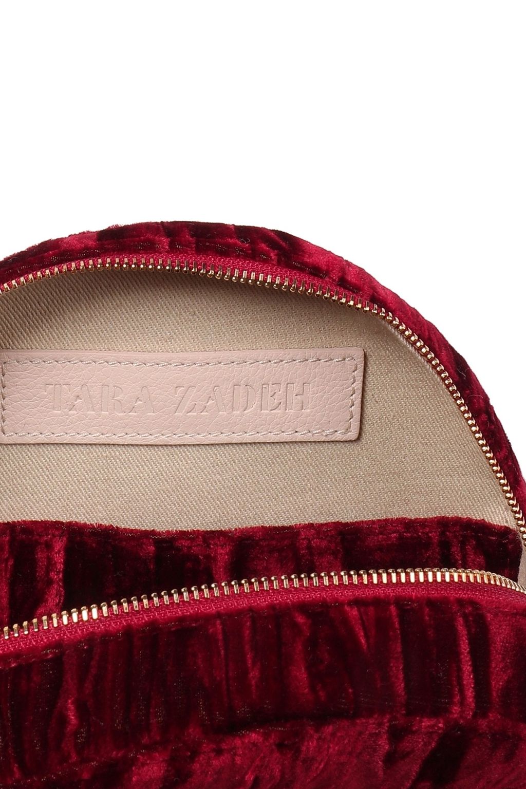 TARA ZADEH Azar crushed-velvet clutch
