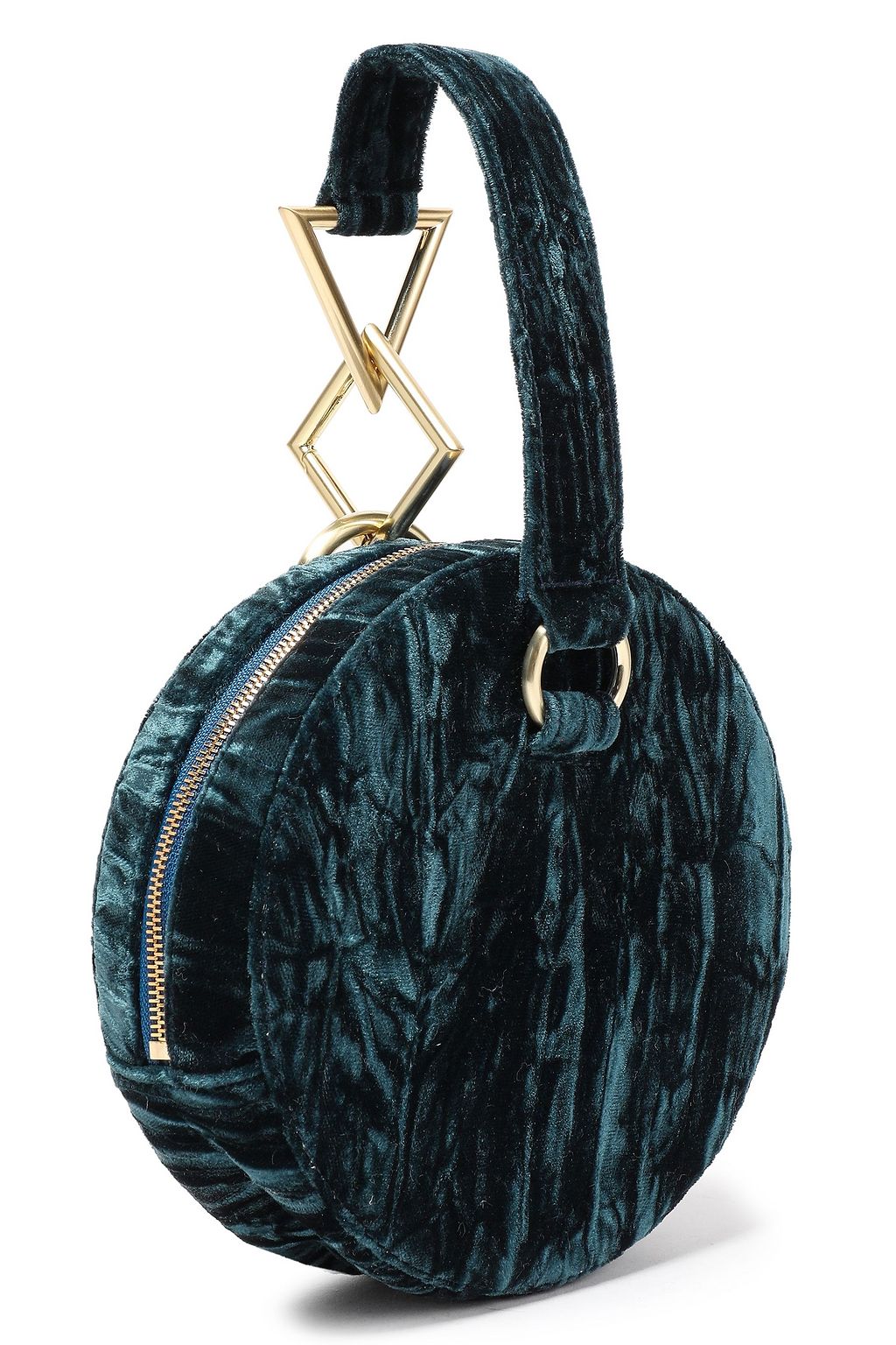 TARA ZADEH Azar crushed-velvet clutch