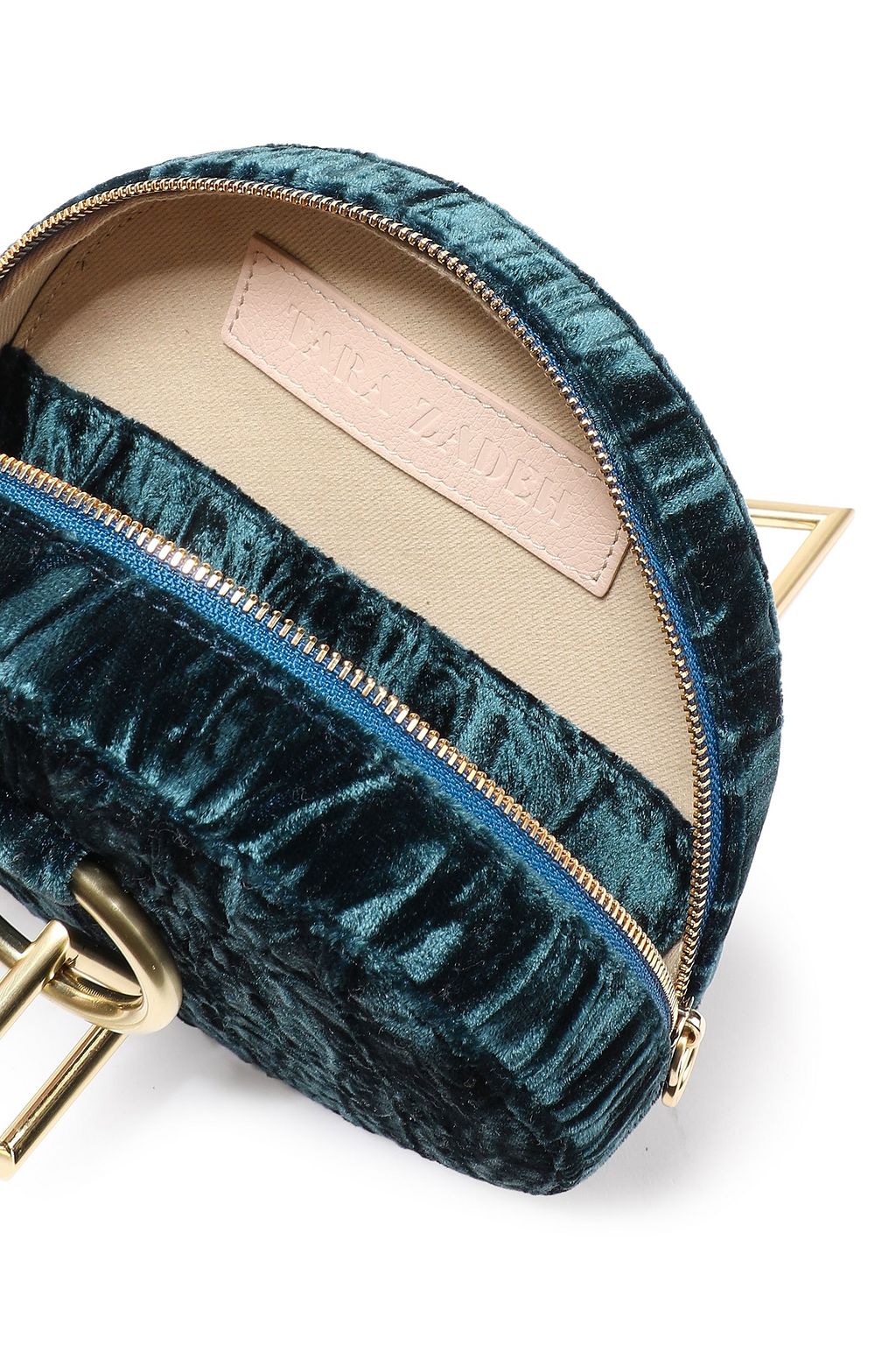 TARA ZADEH Azar crushed-velvet clutch