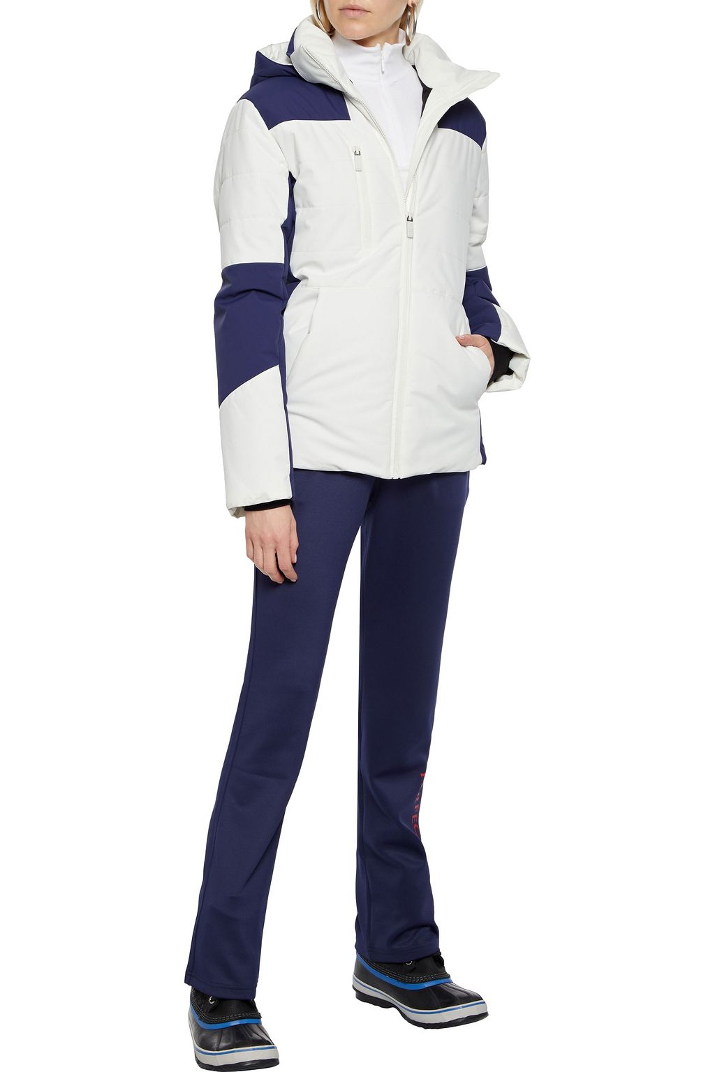 FUSALP Cascade quilted two-tone hooded ski jacket