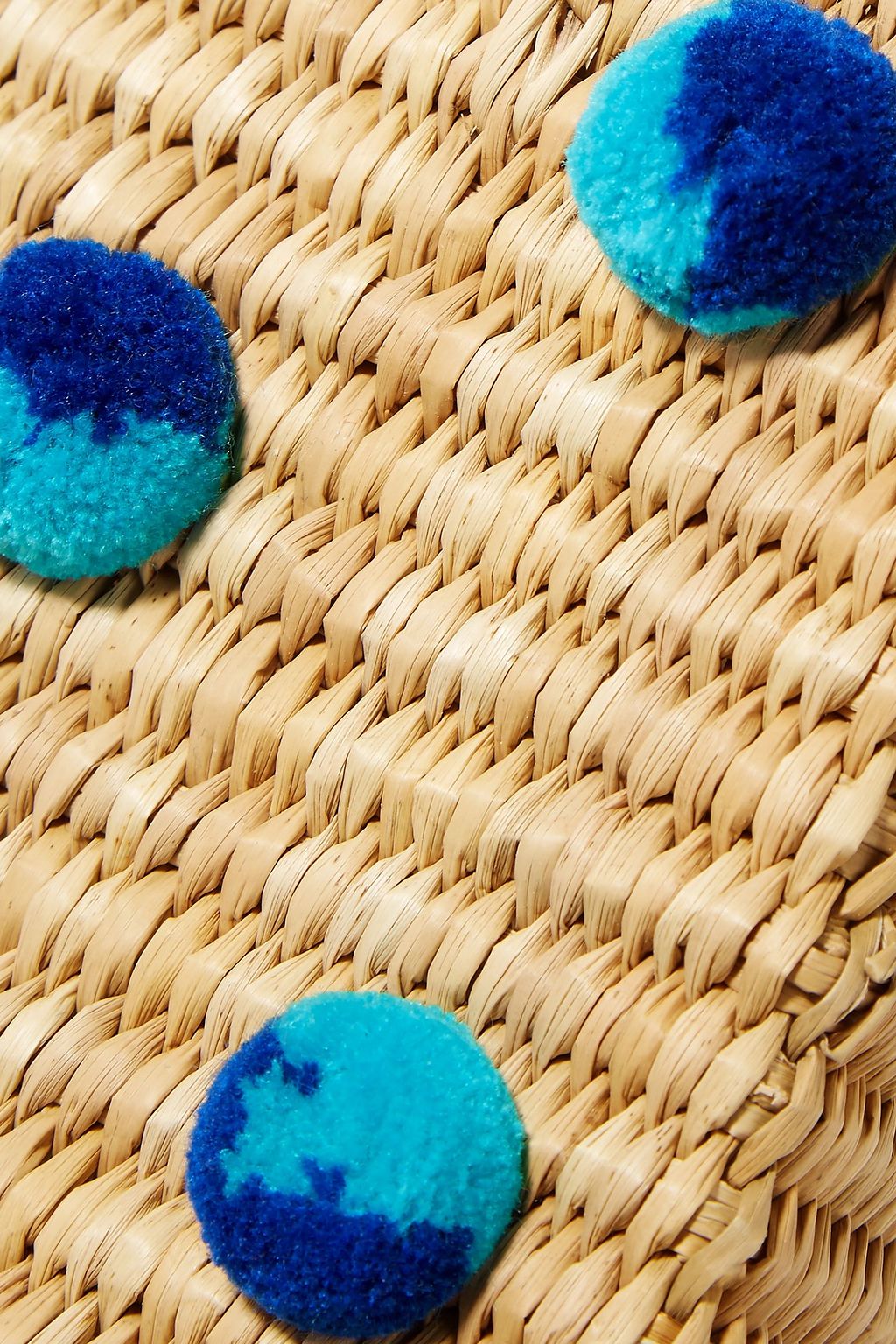 NANNACAY Baby Maldives pompom-embellished raffia tote