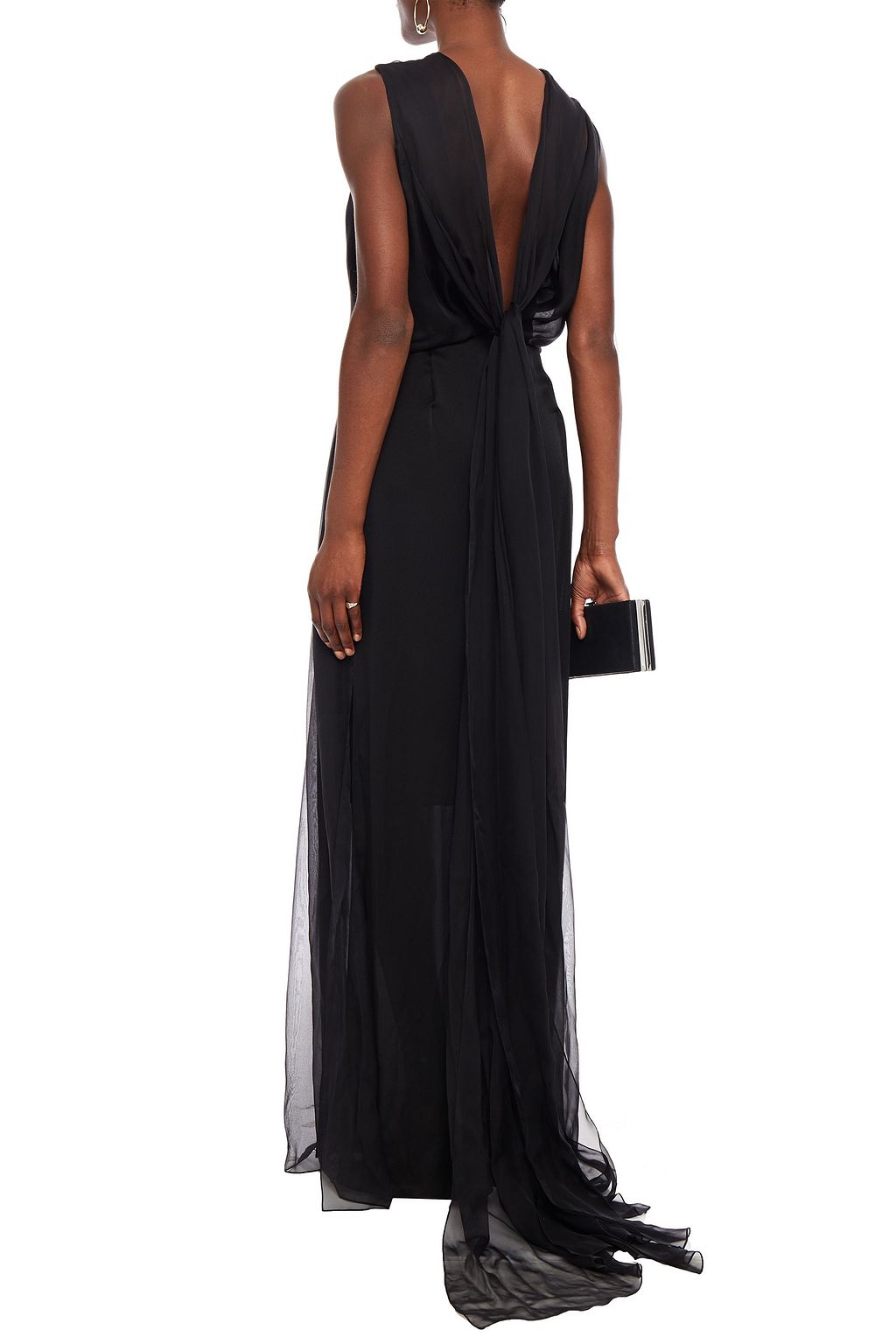 TOM FORD Tie-neck draped silk-chiffon gown