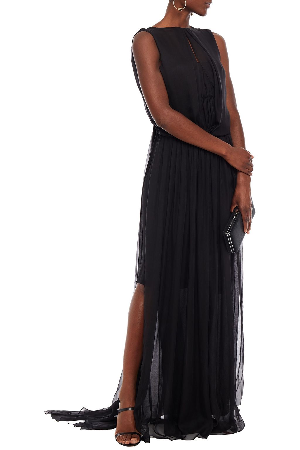TOM FORD Tie-neck draped silk-chiffon gown