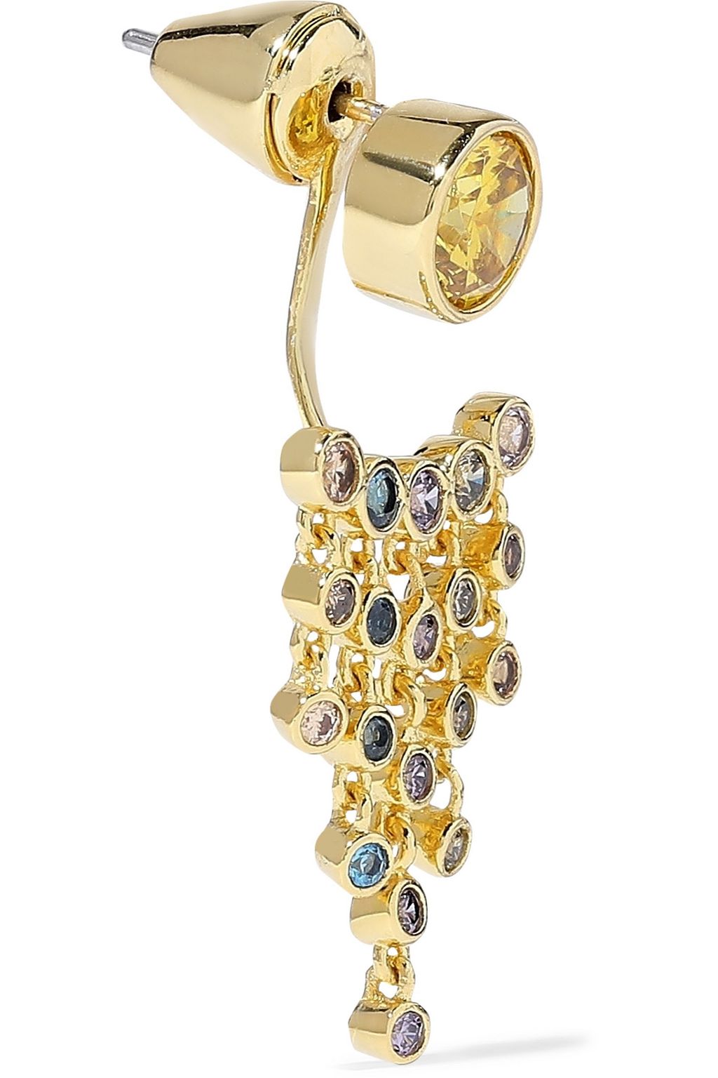 NOIR JEWELRY 14-karat gold-plated crystal earrings