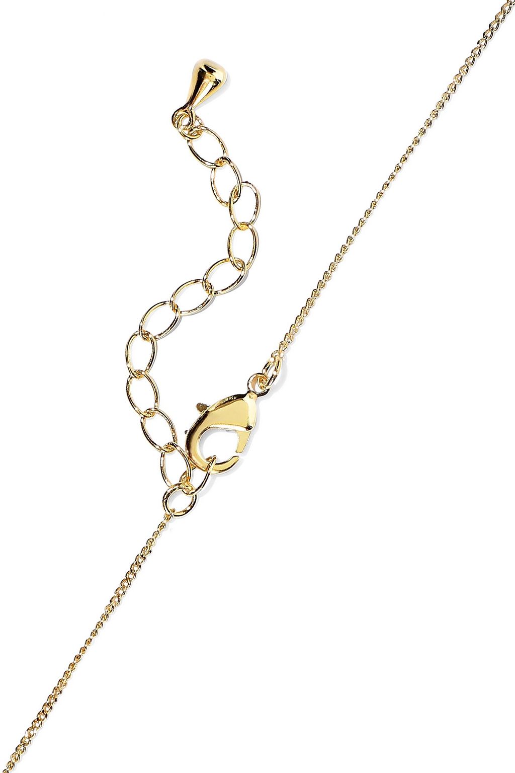 NOIR JEWELRY 14-karat gold-plated crystal necklace